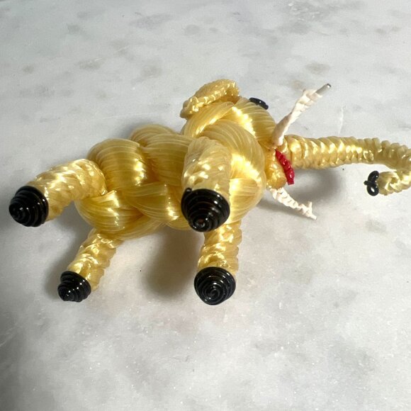 Vtg Braided Plastic Elephant Figurine MCM Kitsch Animal 1950s Novelty Craft - Picture 4 of 6